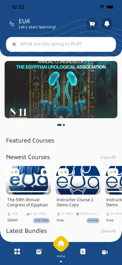 E.U.A app home screen, from its App Store listing